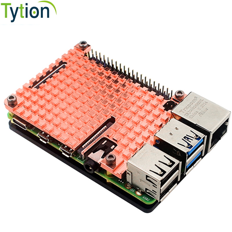 Pi 4 Case - Raspberry Pi 4B Zuiver koperen koellichaam