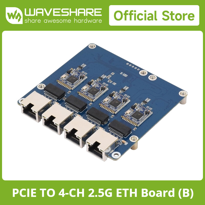 Raspberry Pi 4 - Waveshare PCIe TO 4-kanaals Gigabit /