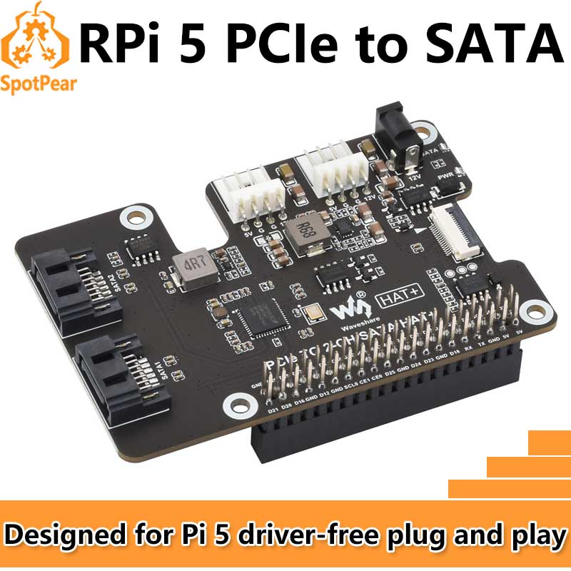 Pi Cooler - Raspberry Pi 5 PCIe naar SATA-uitbreidingskaart