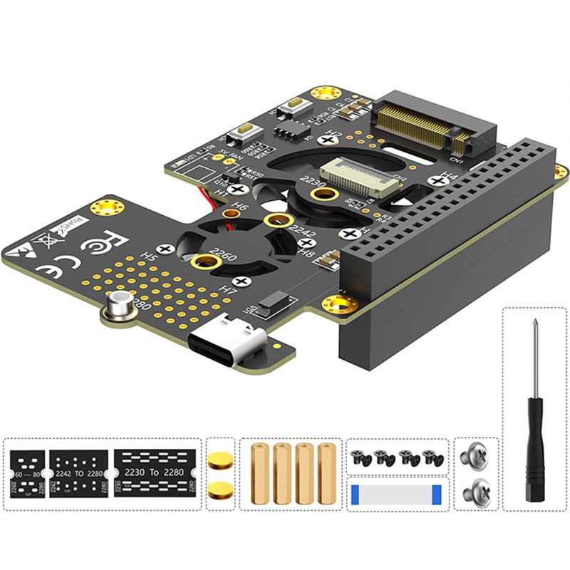 Pi 5 Case - Raspberry Pi 5 PCIe naar M.2