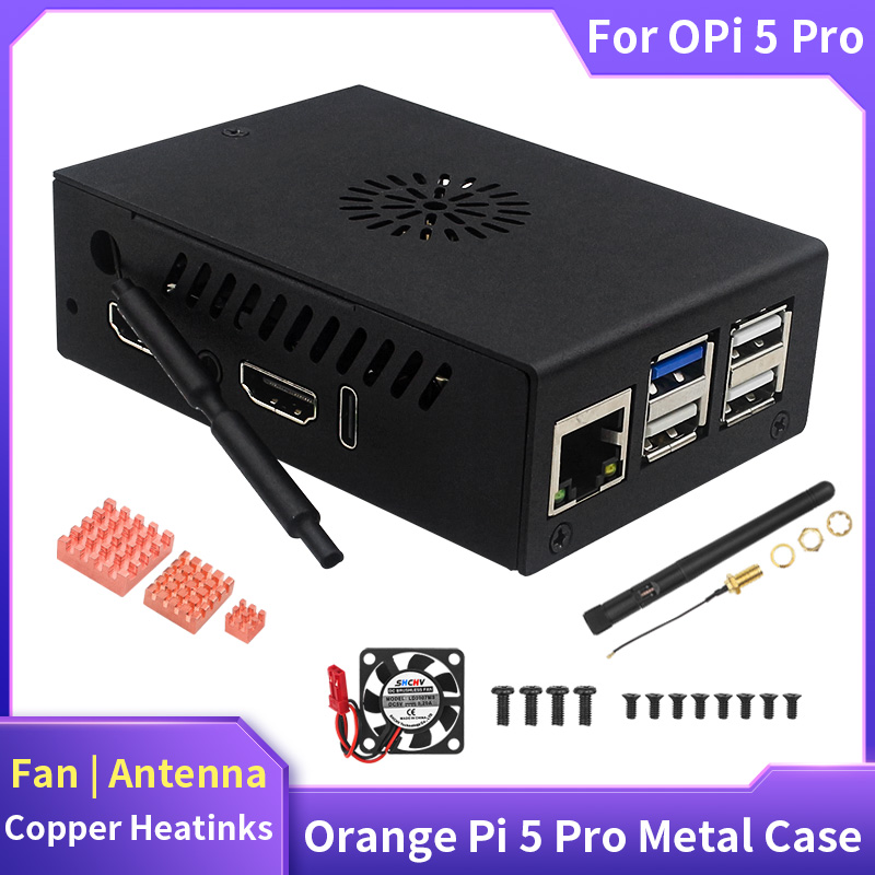 Pi 5 Case - Oranje Pi 5 Pro Case Metalen