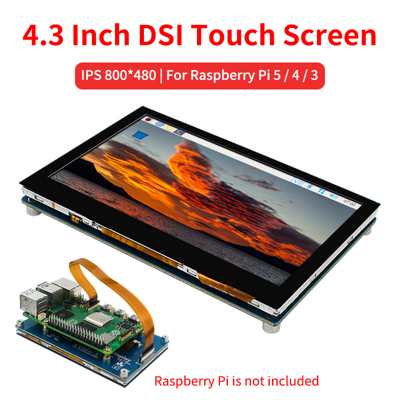 Pi 5 Case - 4.3 Inch Dsi Touchscreen Voor Raspberry