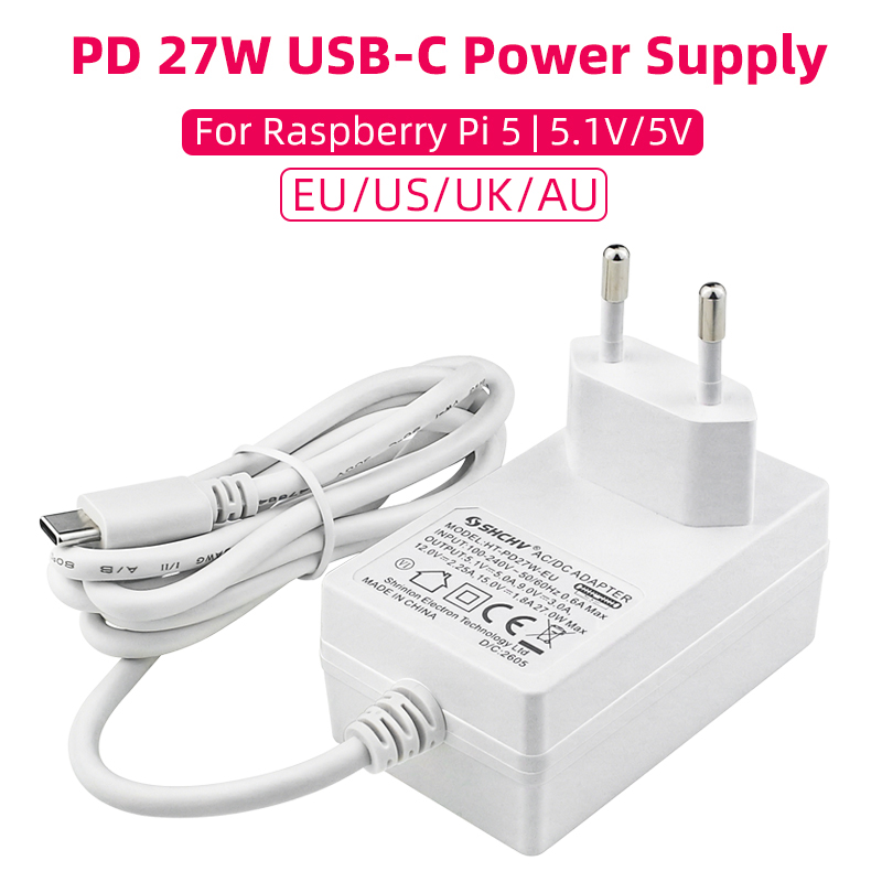 Pi Power Supply - Raspberry Pi 5 5.1V 5A Voeding