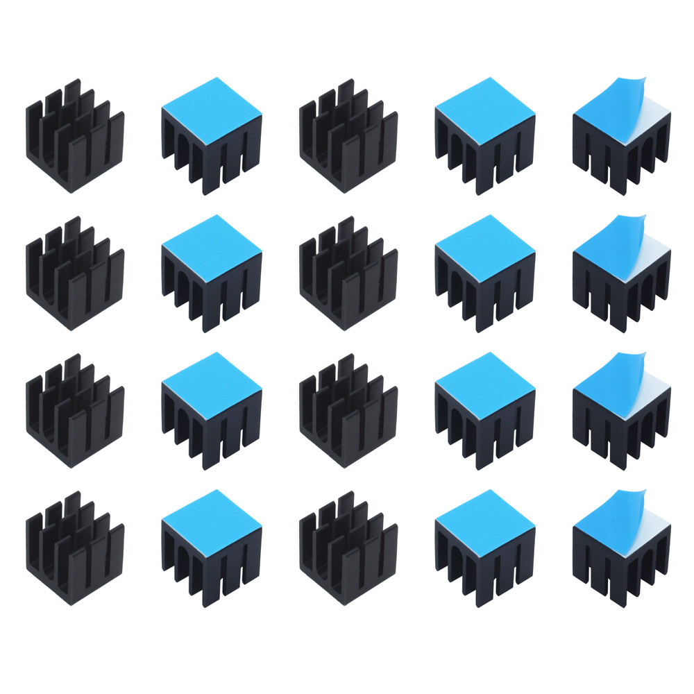 Pi Power Supply - 12x12x12mm 50 stuks Aluminium Heatsink Radiator