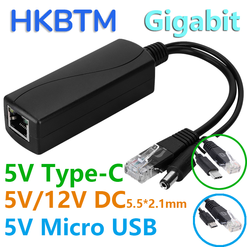 Pi Camera Cable - HKBTM Gigabit PoE-splitter voor IP-camera, Raspberry