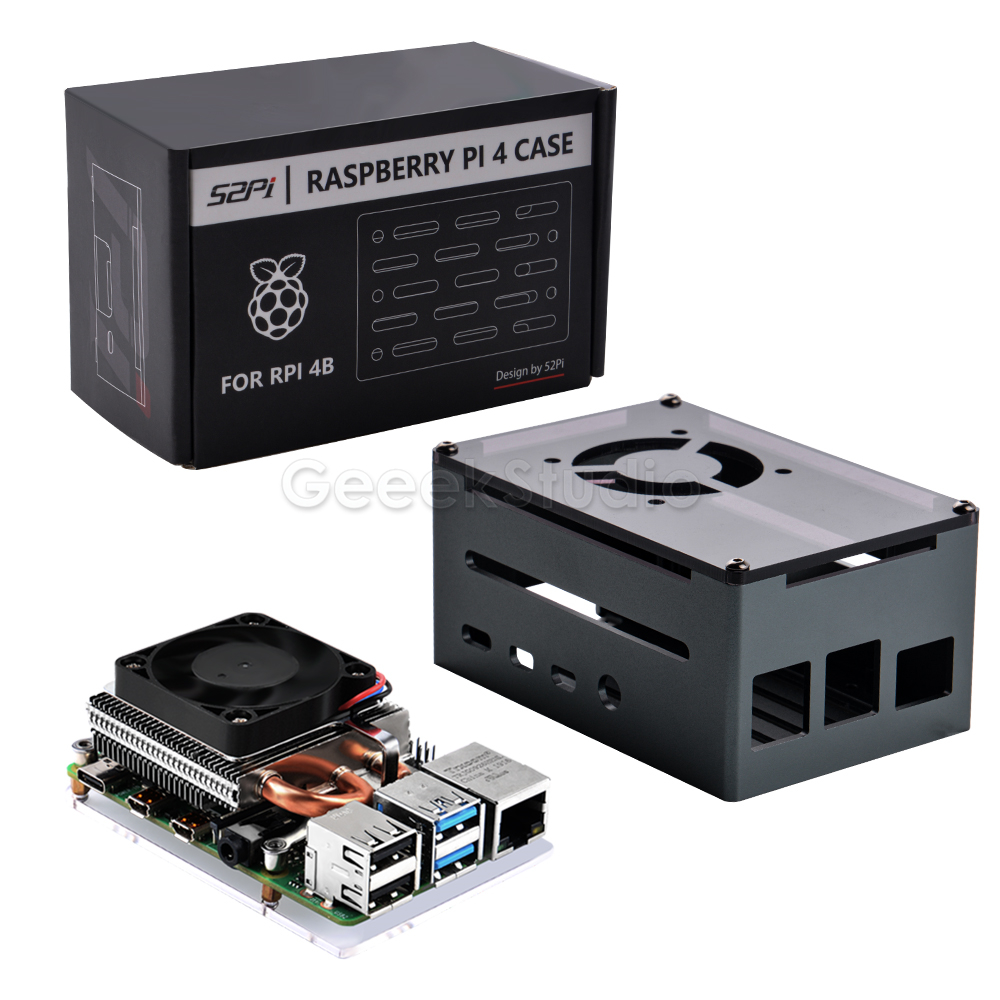 Pi 4 Case - Low-Profile Ijs Toren Koelventilator Aluminium Case