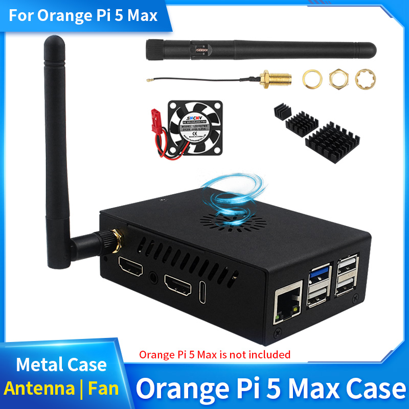 Oranje Pi 5 Max-behuizing met  - Pi 5 Case recensie en prijs