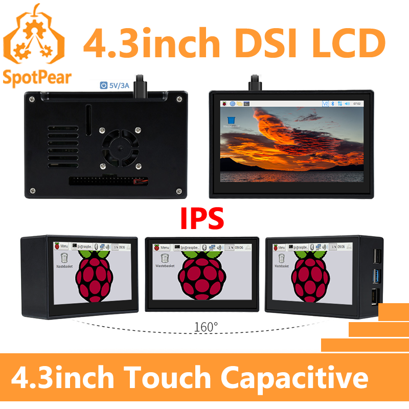 Raspberry Pi 4,3 inch DSI-sche - Pi 5 Case recensie en prijs