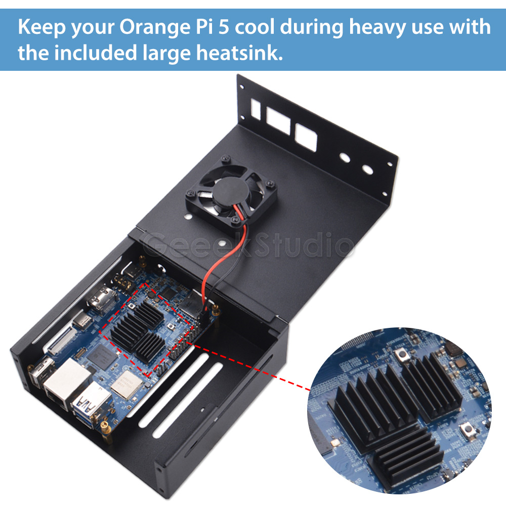 Oranje Pi 5/5b Metalen Bescher - Pi 5 Case recensie en prijs