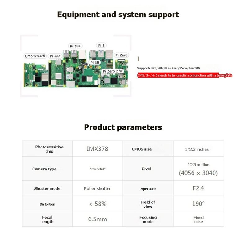 IMX378-190 12.3MP Camera Fishe - Pi Zero recensie en prijs